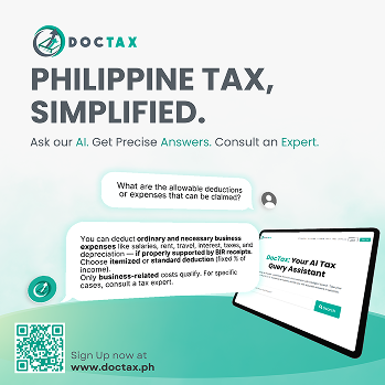 An infographic on DocTax, how it simplifies Philippine tax with its AI-powered tool and tax excerpt matchmaking.