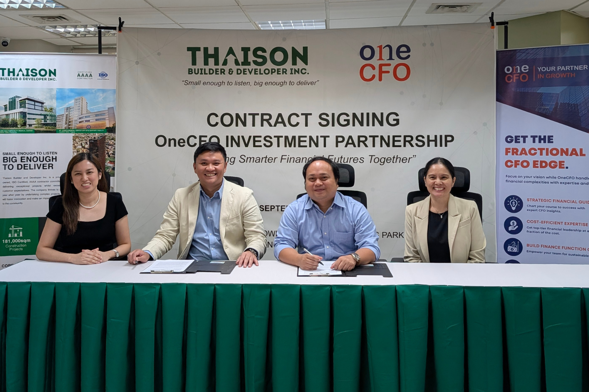 OneCFO partnership with Thaison Builders